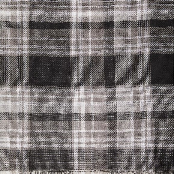 Torrid Scarf Black Plaid Reversible Fringe Wrap - Picture 4 of 4